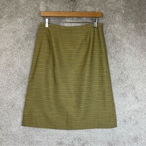Ann Taylor Skirt Womens 8 Green Rayon Blend Side Zip Lined Knee Length NEW-2383*